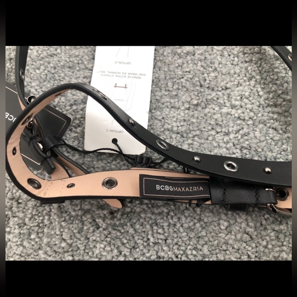 New NWT BCBG Maxazria BCBGMaxazria black convertible harness straps belt S Small - Picture 7 of 7